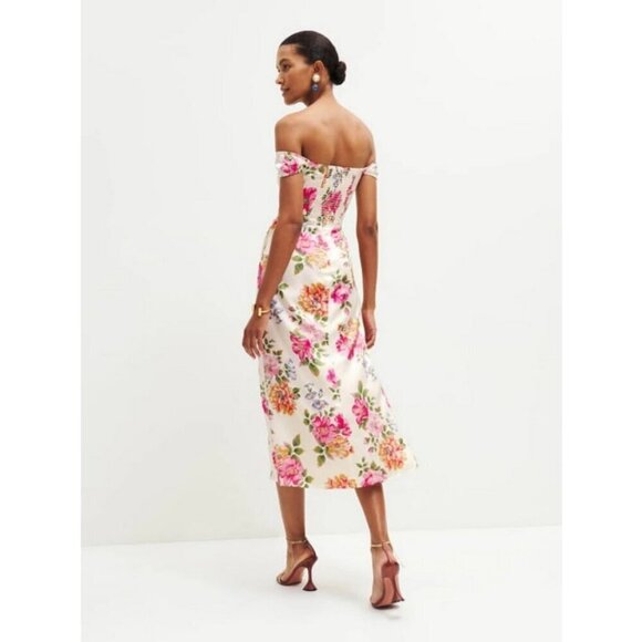 💕REFORMATION💕 Genesis Silk Dress ~ Giverny Floral Print 100% Silk 12 NWT - Picture 4 of 16